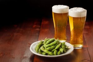 Beer and Green soy beans